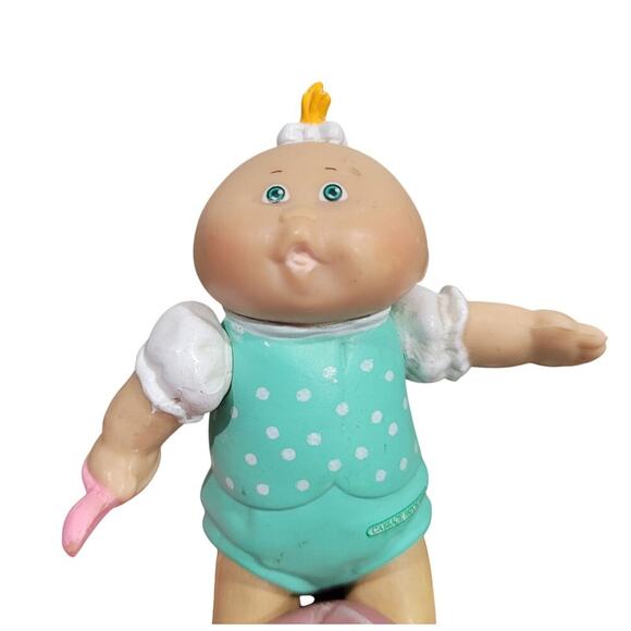 Vintage Cabbage Patch Kids 3" Poseable Figure Figurine Pink Spoon #2 - Picture 3 of 4